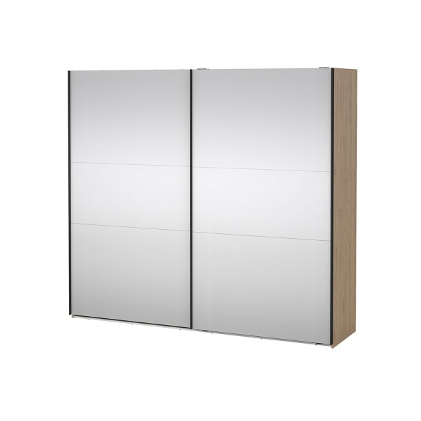 Como Schiebetrenschrank 2 Tren mit Spiegel 245x220cm Eiche Dekor.