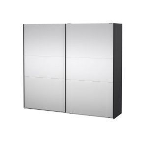 Como Schiebetrenschrank 2 Tren mit Spiegel 245x220cm matt grau.