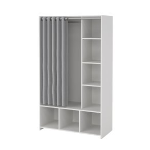 Kit Kleiderschrank mit Vorhang hellgrau.