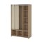 Kit kldeskab med gardin valnd dekor beige.