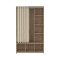 Kit kldeskab med gardin valnd dekor beige.