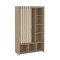 Kit kldeskab med gardin valnd dekor beige.