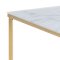 Almaz sofabord 80 x 80 cm i glas med marmor print i hvid og ben i gylden chrome.