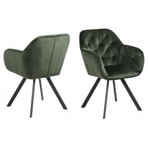 Lola Esszimmerstuhl mit Armlehnen und Rcklauf grn.