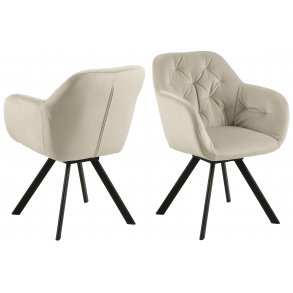 Lola Esszimmerstuhl mit Armlehnen und Rcklauf, Velour braun.