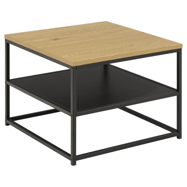 Gila sofabord 55x55x42cm, 1 hylde,  eg dekor.
