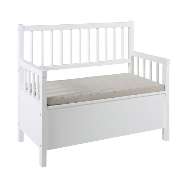 Aster bnk med kudde vit, beige.