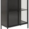 Newcastle Vitrinenschrank H99 mit 2 Glastüren, schwarz.