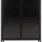 Newcastle Vitrinenschrank H99 mit 2 Glastüren, schwarz.