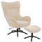 Talgarth Sessel Relaxsessel mit Hocker cremefarben, schwarz.