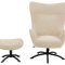 Talgarth Sessel Relaxsessel mit Hocker cremefarben, schwarz.
