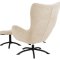 Talgarth Sessel Relaxsessel mit Hocker cremefarben, schwarz.