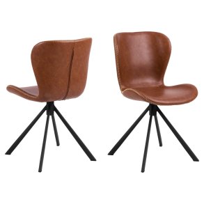 Batilda -A1 Esszimmerstuhl Drehfunktion, PU Kunstleder braun.