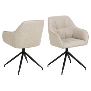 Brenda matstol med armstd, snurrfunktion,  beige.
