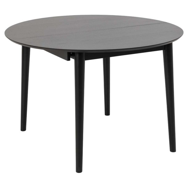 Montreux Esstisch 115/154cm inkl. Zusatzplatten schwarz.