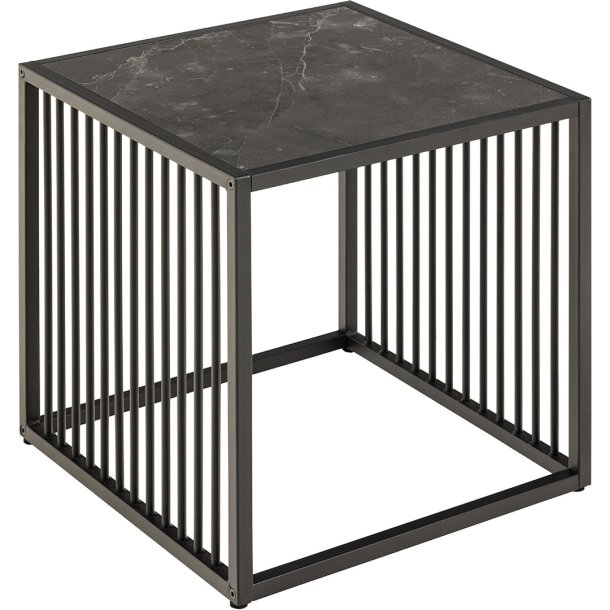 Strington sofabord sidebord marmor dekor sort.