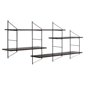 Belfast Regal Wandregal 4 Ablagen schwarz.