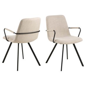 Selina matstol med armstd beige.