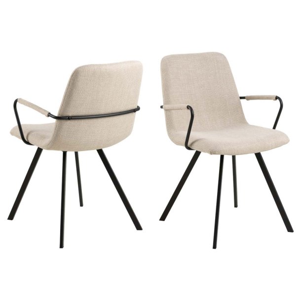 Selina matstol med armstd beige.