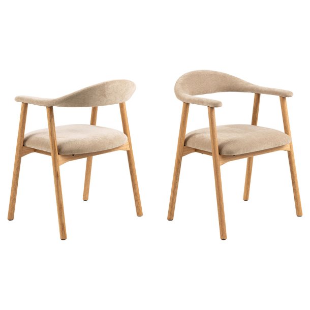 Addi spisestuestoler med armlener beige.