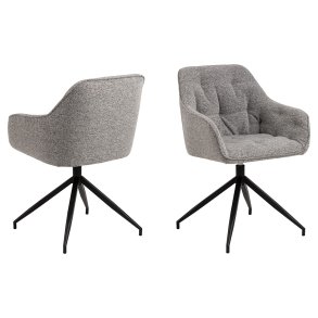 Brooke matstol med armstd snurrfunktion ljusgr.