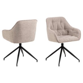 Brooke matstol med armstd snurrfunktion beige.