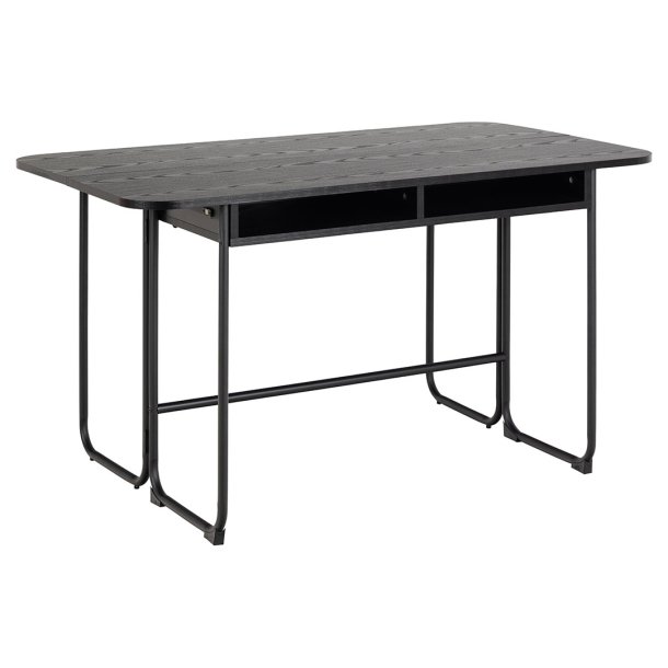Darlington spisebord 140x40, 80cm uttrekkbar svart.