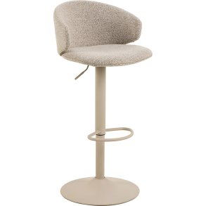 Ella tabouret de bar fonction pivotante et v�rin � gaz boucl� beige.