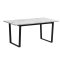 Tilst ensemble pour salle � manger table effet marbre blanc 90x160 et 4 chaises boucl� beige.
