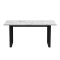 Tilst ensemble pour salle � manger table effet marbre blanc 90x160 et 4 chaises boucl� beige.