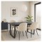 Tilst Essgruppe Tisch schwarz Marmor Print 90x160 4 Sthlen Velour beige.