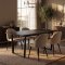 Set da pranzo Tilst con tavolo in marmo stampato nero 90x160 e 4 sedie in velluto beige.
