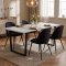 Tilst Essgruppe Tisch wei� Marmor Print 90x160 4 St�hlen Velour schwarz.