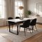 Tilst Essgruppe Tisch wei� Marmor Print 90x160 4 St�hlen Velour schwarz.