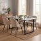 Tilst Essgruppe Tisch wei� Marmor Print 90x160 4 St�hlen Velour beige.