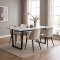 Tilst Essgruppe Tisch wei� Marmor Print 90x160 4 St�hlen Velour beige.