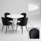 Carry Essgruppe Tisch �110cm, 4 St�hlen Velour schwarz.