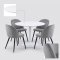Carry Essgruppe Tisch �110cm, 4 St�hlen Velour grau.
