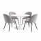 Carry Essgruppe Tisch �110cm, 4 St�hlen Velour grau.