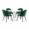 Carry Essgruppe Tisch �110cm, 4 St�hlen Velour gr�n.
