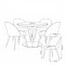 Carry Essgruppe Tisch �110cm, 4 St�hlen Velour beige.