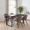 Tilst ensemble pour salle � manger table effet marbre noir 90x160 et 4 chaises boucl� marron.