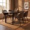 Tilst ensemble pour salle � manger table effet marbre noir 90x160 et 4 chaises boucl� marron.