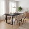 Tilst ensemble pour salle � manger table effet marbre noir 90x160 et 4 chaises boucl� beige.