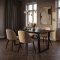 Tilst ensemble pour salle � manger table effet marbre noir 90x160 et 4 chaises boucl� beige.