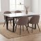 Tilst ensemble pour salle � manger table effet marbre blanc 90x160 et 4 chaises boucl� marron.