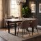 Tilst ensemble pour salle � manger table effet marbre blanc 90x160 et 4 chaises boucl� marron.