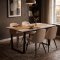Tilst ensemble pour salle � manger table effet marbre blanc 90x160 et 4 chaises boucl� beige.
