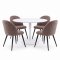 Carry ensemble pour salle � manger table �110 cm, 4 chaises boucl� marron.