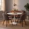 Carry ensemble pour salle � manger table �110 cm, 4 chaises boucl� marron.